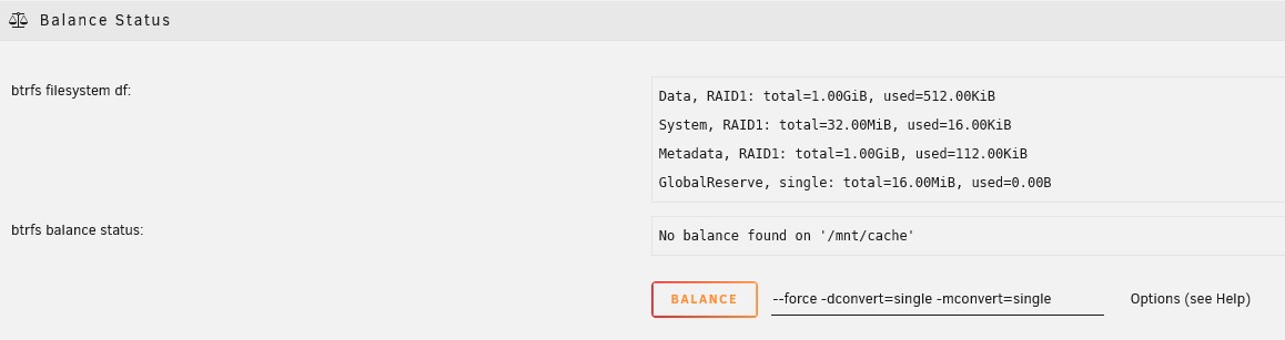 Conversion de %%RAID 1|raid1%% à Single profile